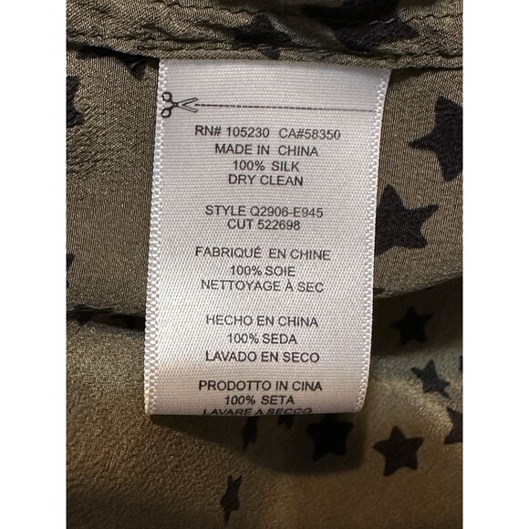 Equipment Cadence Size M Silk Stars Print Long Sleeve Dress Boho Feminine Fall - Picture 12 of 12